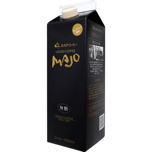 ミカド珈琲　ＭＡＪＯリキッドコーヒー　無糖（Ｃ－３０）　１０００ｍｌ　紙パック　１ケース（６本）1