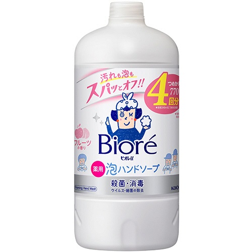 花王　ビオレｕ　薬用泡ハンドソープ　フルーツの香り　つめかえ用　７７０ｍＬ　１本1