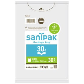 日本サニパック　サニパックポリ袋　ｎｏｃｏｏ　ｉｎ　半透明　３０Ｌ　０．０１３ｍｍ　ＣＵＨ３４　１パック（３０枚）