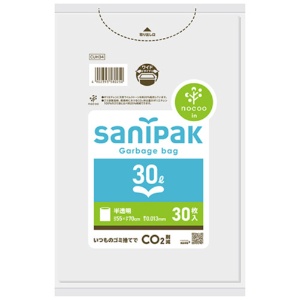 日本サニパック　サニパックポリ袋　ｎｏｃｏｏ　ｉｎ　半透明　３０Ｌ　０．０１３ｍｍ　ＣＵＨ３４　１パック（３０枚）1
