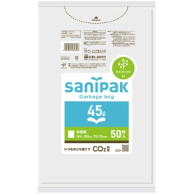 日本サニパック　サニパックポリ袋　ｎｏｃｏｏ　ｉｎ　半透明　４５Ｌ　０．０１５ｍｍ　ＣＵＨ５４　１パック（５０枚）