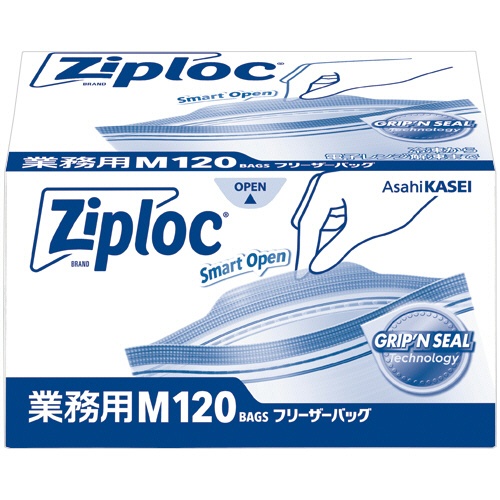 旭化成ホームプロダクツ　業務用ジップロック　フリーザーバッグ　Ｍ　１箱（１２０枚）1