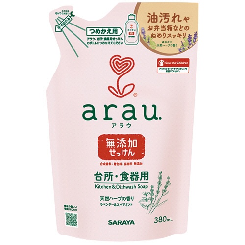サラヤ　アラウ．台所・食器用せっけん　詰替　３８０ｍＬ　１個1