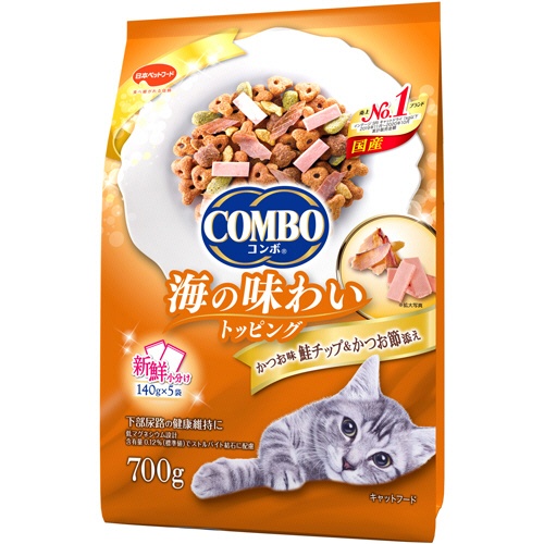 日本ペットフード　コンボ　キャット　かつお味・鮭チップ・かつお節添え　７００ｇ（１４０ｇ×５袋）　１パック1