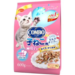日本ペットフード　コンボ　キャット　子ねこ用　ミルクチップ添え　６００ｇ（１２０ｇ×５袋）　１パック1
