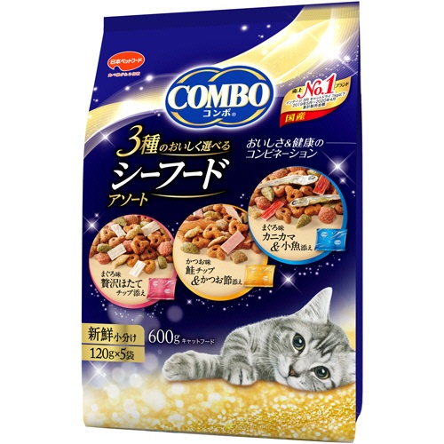 日本ペットフード　コンボ　キャット　シーフードアソート　６００ｇ（１２０ｇ×５袋）　１パック1