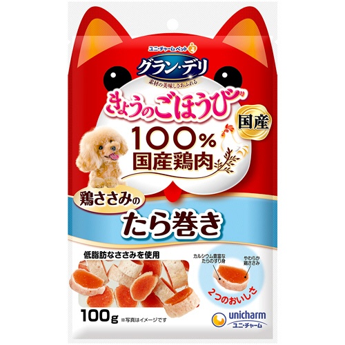 ユニ・チャーム　グラン・デリ　きょうのごほうび　鶏ささみのたら巻き　１００ｇ　１パック1