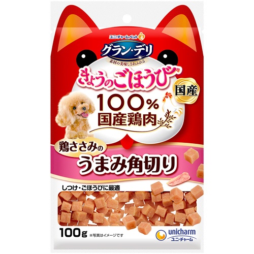 ユニ・チャーム　グラン・デリ　きょうのごほうび　鶏ささみのうまみ角切り　１００ｇ　１パック1