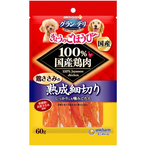 ユニ・チャーム　グラン・デリ　きょうのごほうび　鶏ささみの熟成細切り　６０ｇ　１パック1