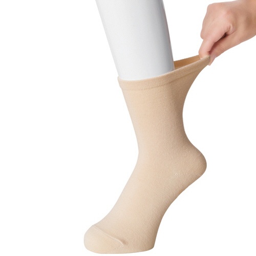 ケアファッション　名前の書けるソックス　無地（婦人）　ベージュ　２２－２４ｃｍ　８００１５７－１１　１足1