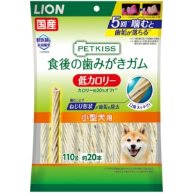 ライオン　ＰＥＴＫＩＳＳ　食後の歯みがきガム　低カロリー　小型犬用　１１０ｇ（約２０本）　１パック