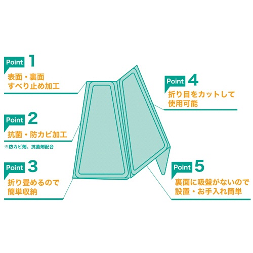 ダイト　すべり止め浴そうマット　Ｍ　ミントグリーン　ＮＢ－Ｍ　１枚4