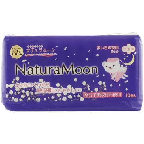 ジープレイス　ナチュラムーン　生理用ナプキン　多い日の夜用　羽つき　２９ｃｍ　１パック（１０個）1