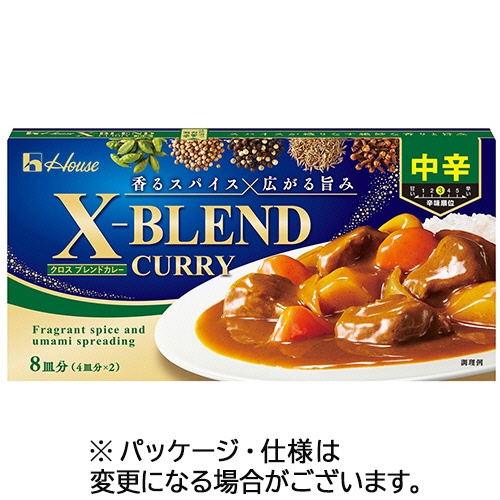 ハウス食品　クロスブレンドカレー　中辛　８皿分（１４０ｇ）　１箱1
