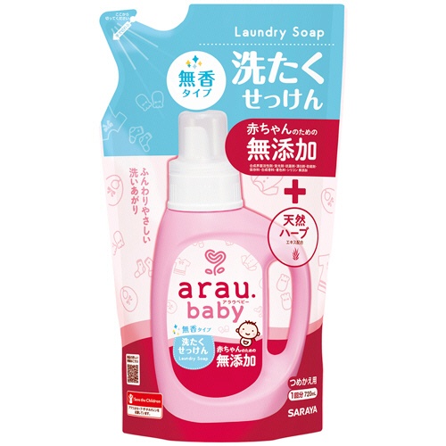 サラヤ　アラウ．ベビー　洗たくせっけん　無香タイプ　詰替用　７２０ｍＬ　１個1