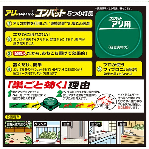 大日本除蟲菊　ＫＩＮＣＨＯ　アリがいなくなるコンバット　１パック（１２個）2