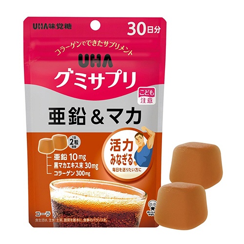 ＵＨＡ味覚糖　グミサプリ　亜鉛＆マカ　３０日分　１パック（６０粒）2