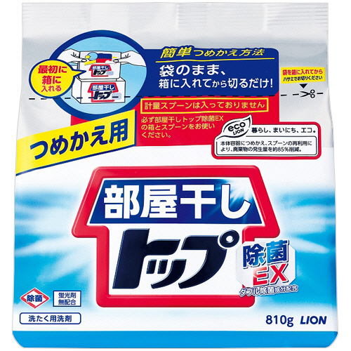 たのめーる】ライオン 部屋干しトップ 除菌EX つめかえ 810g 1個
