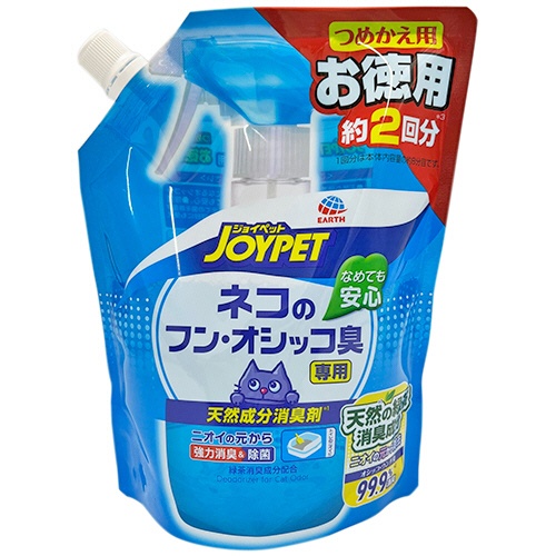 アース・ペット　ＪＯＹＰＥＴ　天然成分消臭剤　ネコのフン・オシッコ臭専用　つめかえ用　お徳用　４５０ｍｌ　１パック1
