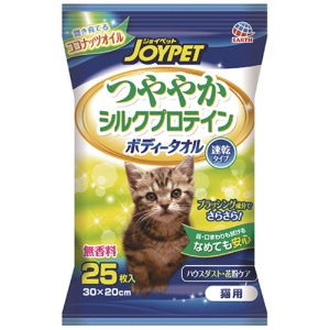 アース・ペット　ＪＯＹＰＥＴ　つややかシルクプロテイン　ボディータオル　猫用　１パック（２５枚）1