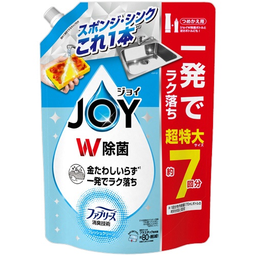 Ｐ＆Ｇ　ジョイ　Ｗ除菌　コンパクト　Ｗ消臭　フレッシュクリーン　つめかえ用　超特大　９３０ｍＬ　１個1