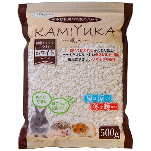 シーズイシハラ　クリーンモフ　小動物用床材　ＫＡＭＩＹＵＫＡ　紙床　ホワイト　５００ｇ　１パック1