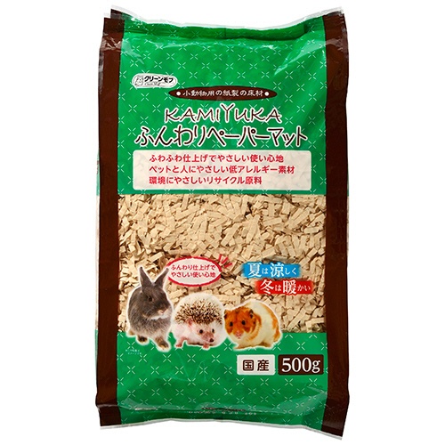 シーズイシハラ　クリーンモフ　小動物用床材　ＫＡＭＩＹＵＫＡふんわりペーパーマット　５００ｇ　１パック1