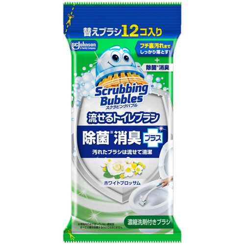 ジョンソン　スクラビングバブル　流せるトイレブラシ　除菌消臭プラス　ホワイトブロッサム　付替ブラシ　１パック（１２個）1