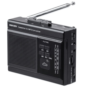 サンワダイレクト　ラジオも聴ける　カセット変換プレーヤー　ｍｉｃｒｏＳＤ　デジタル保存　ＡＣ電源　乾電池　４００－ＭＥＤＩ０３７　１個1