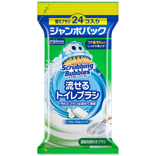 ジョンソン　スクラビングバブル　流せるトイレブラシ　フローラルソープ　付替ブラシ　ジャンボパック　１パック（２４個）1
