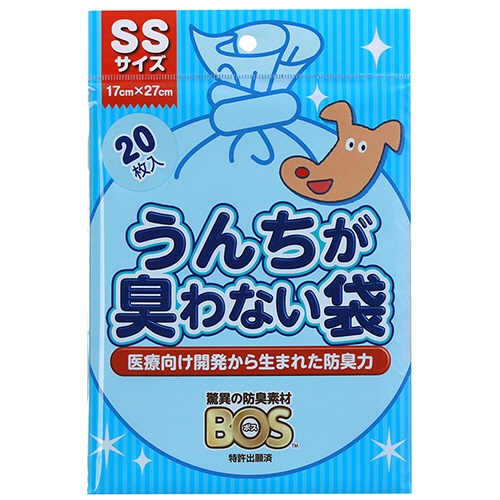 クリロン化成　うんちが臭わない袋　ＢＯＳ　イヌ用　ＳＳサイズ　１パック（２０枚）1