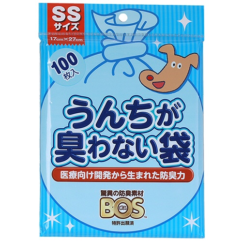 クリロン化成　うんちが臭わない袋　ＢＯＳ　イヌ用　ＳＳサイズ　１パック（１００枚）1