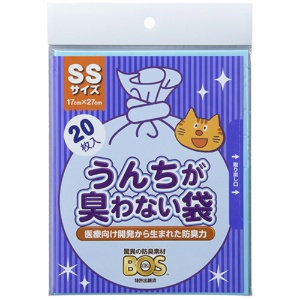 クリロン化成　うんちが臭わない袋　ＢＯＳ　ネコ用　ＳＳサイズ　１パック（２０枚）1