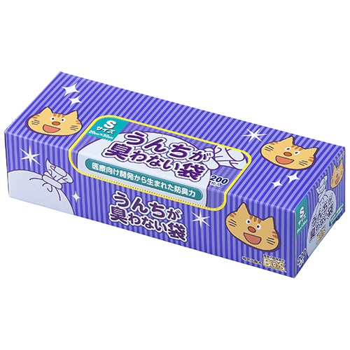 クリロン化成　うんちが臭わない袋　ＢＯＳ　ネコ用　箱型　Ｓサイズ　１箱（２００枚）1