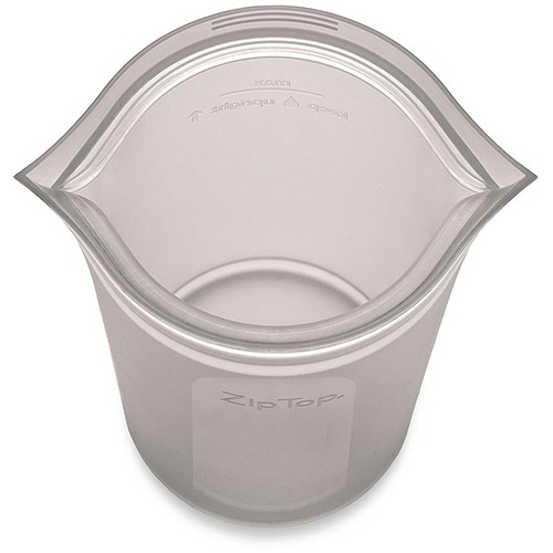 Ｚｉｐ　Ｔｏｐ　シリコン保存容器　カップ　Ｌ　グレー　Ｚ－ＣＵＰＬ－０２　１個3
