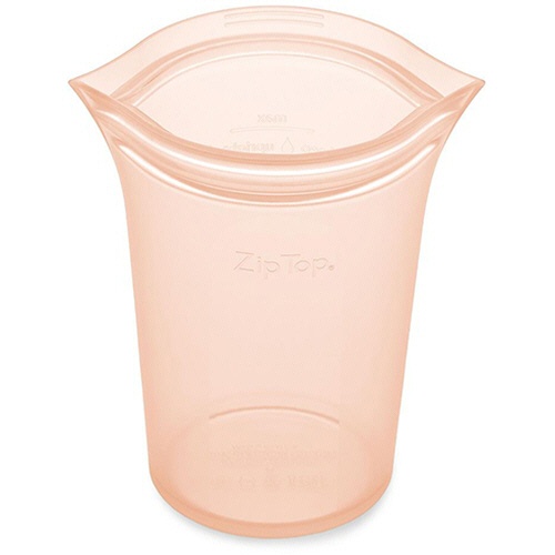 Ｚｉｐ　Ｔｏｐ　シリコン保存容器　カップ　Ｌ　ピーチ　Ｚ－ＣＵＰＬ－０７　１個2