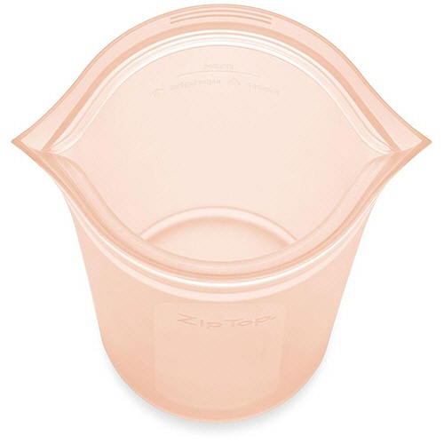 Ｚｉｐ　Ｔｏｐ　シリコン保存容器　カップ　Ｌ　ピーチ　Ｚ－ＣＵＰＬ－０７　１個3