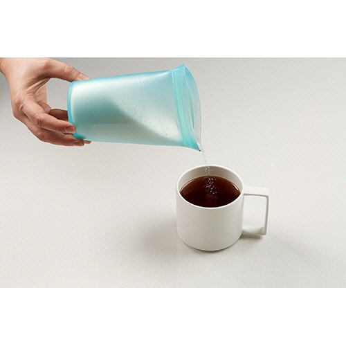 Ｚｉｐ　Ｔｏｐ　シリコン保存容器　カップ　Ｍ　ティール　Ｚ－ＣＵＰＭ－０３　１個6