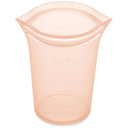 Ｚｉｐ　Ｔｏｐ　シリコン保存容器　カップ　Ｍ　ピーチ　Ｚ－ＣＵＰＭ－０７　１個2