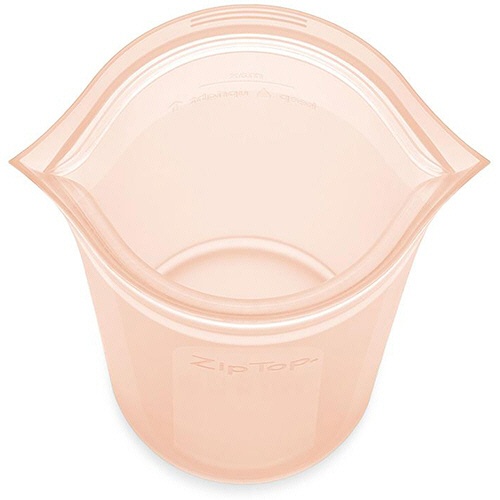 Ｚｉｐ　Ｔｏｐ　シリコン保存容器　カップ　Ｍ　ピーチ　Ｚ－ＣＵＰＭ－０７　１個3