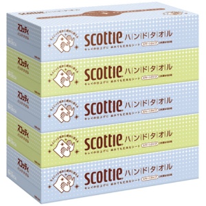 日本製紙クレシア　スコッティ　ハンドタオル　１００　スマートタイプ　１００組／箱　１パック（５箱）1