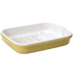 サンコープラスチック　なべ上手　角型　イエロー　１個