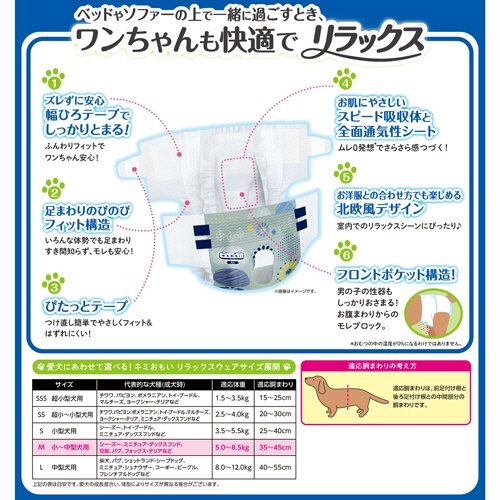 大王製紙　エリエールＰｅｔ　キミおもい　おうちくつろぎリラックスウェア　Ｍ　１パック（３４枚）6