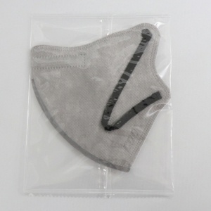 ヒロ・コーポレーション　３Ｄバイカラー冷感不織布マスク　ふつうサイズ　グレー×ブラック　１箱（３０枚）4