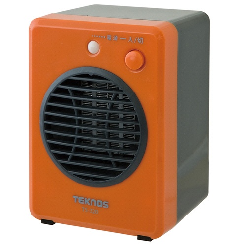 千住　ＴＥＫＮＯＳ　ミニセラミックファンヒーター　３００Ｗ　オレンジ　ＴＳ－３２１　１台1