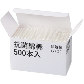 ビーツーエイチ　抗菌綿棒　個包装バラ　Ｂ２１０７８　１箱（５００本）