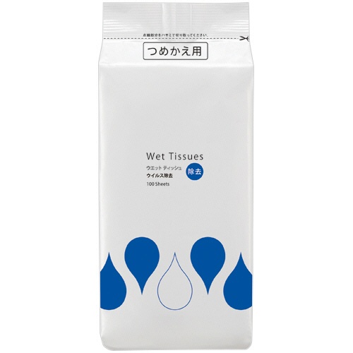 ＴＡＮＯＳＥＥ　アルコール除菌ウエットティッシュ　ウイルス除去用　ボトル詰替　１パック（１００枚）1
