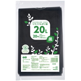 ＴＡＮＯＳＥＥ　リサイクルポリ袋　黒　２０Ｌ　１パック（２０枚）