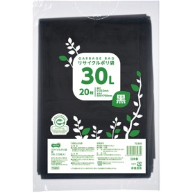 ＴＡＮＯＳＥＥ　リサイクルポリ袋　黒　３０Ｌ　１パック（２０枚）