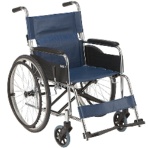 マキテック　スチール製車いす（自走式・背折れタイプ）　紺／ビニールレザー　ＥＸ－１１ＢＳ　１台